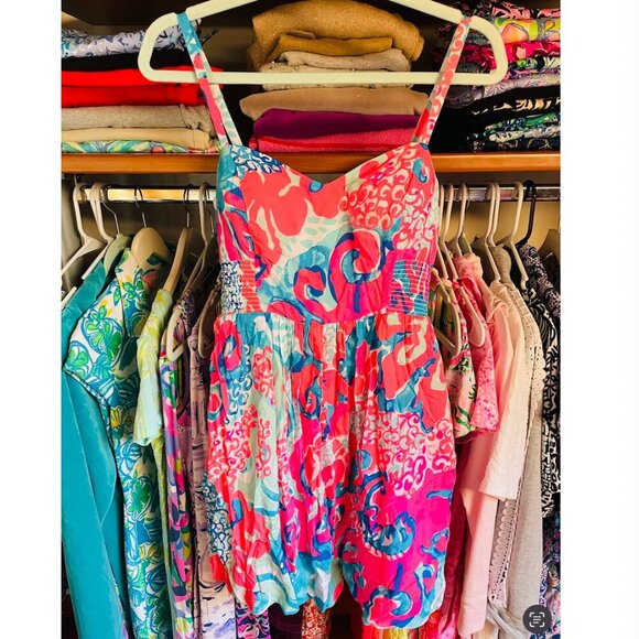 Lilly Pulitzer Christine Dress Coral Reef Im so Jelly Size 2 Fit and Flare - Picture 1 of 5